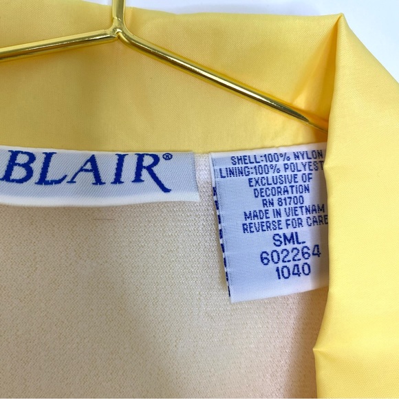 Vintage Blair Yellow Spring Floral Embroidered Windbreaker Sailing Rain Jacket S - Picture 3 of 8